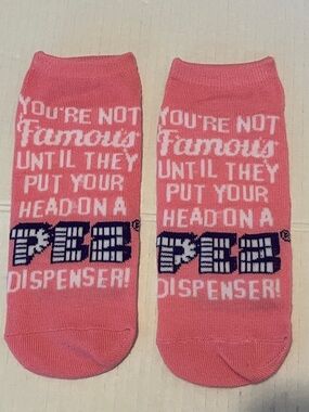 Pez Pink Ankle Socks - Fun Novelty Women’s Pair